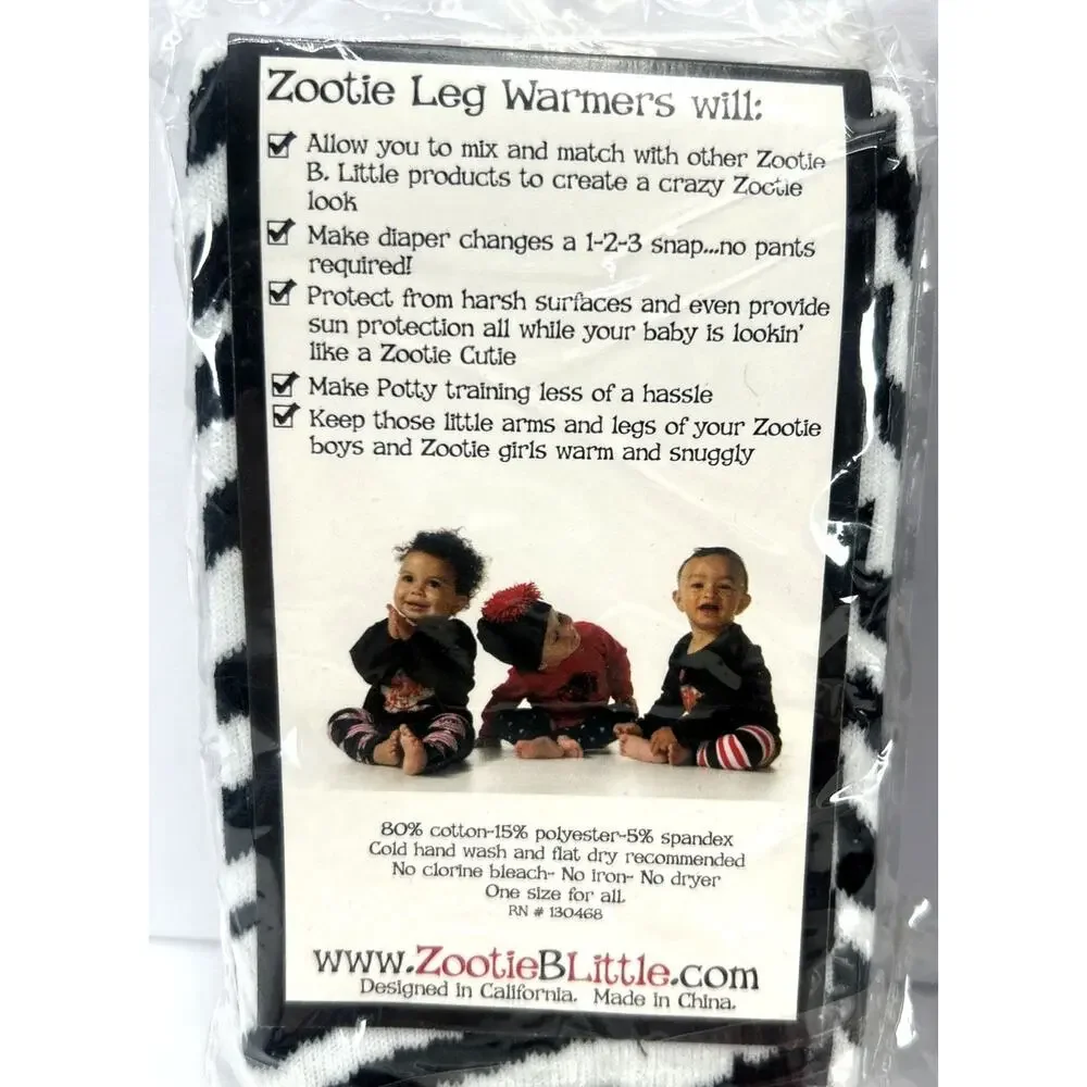 Zootie B. Little Leg Warmers Baby & Toddler Lot of 4 NEW Black White Red